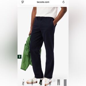 Lacoste Men's Navy Chino Pants Regular Fit Cotton Preppy Work Country Club